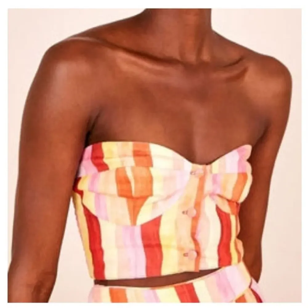 FARM Rio Multicolor Strapless Blouse - Picture 1 of 8